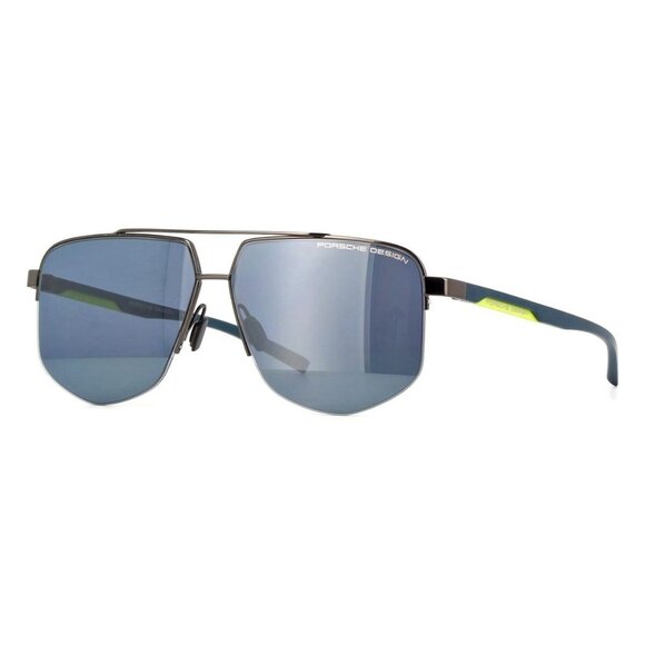 New PORSCHE DESIGN Grey Semi Rimless Aviator P8943 C Sunglasses Women - Picture 1 of 4